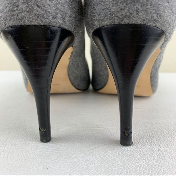 Anthropologie Plenty by Tracy Reese‎ Gray Flannel Heels Sz 6 Stiletto Heel - Picture 8 of 15